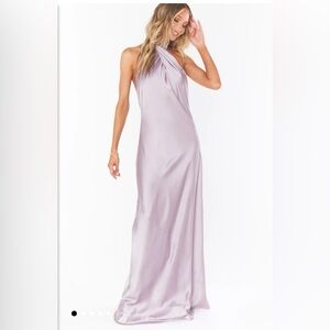 Mumu maxi dress with open back, halter, slip dress. NWT dusty purple